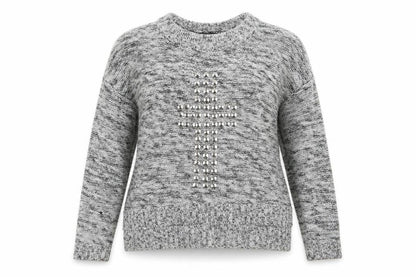 Dunnes Womens Grey Round Neck  Acrylic Pullover Jumper Size 14