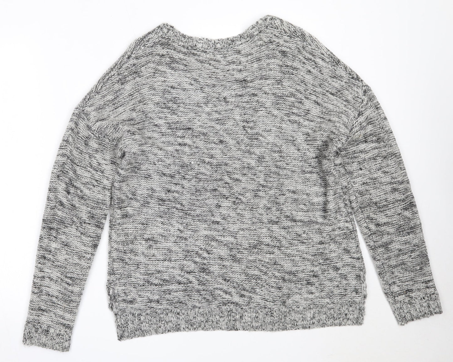 Dunnes Stores Womens Grey Round Neck  Acrylic Pullover Jumper Size 14