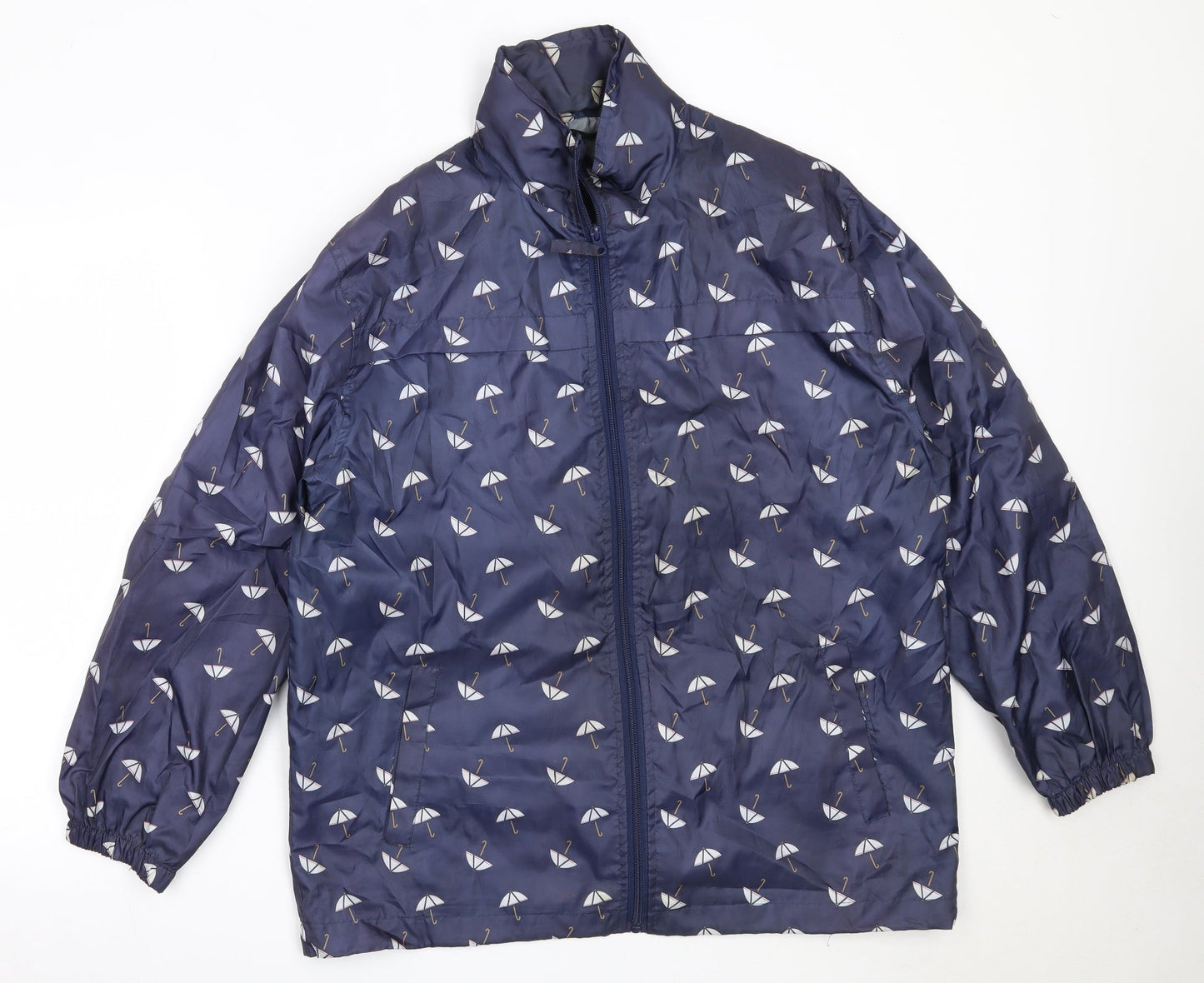 Dunnes Stores Womens Blue   Rain Coat Coat Size M  Zip