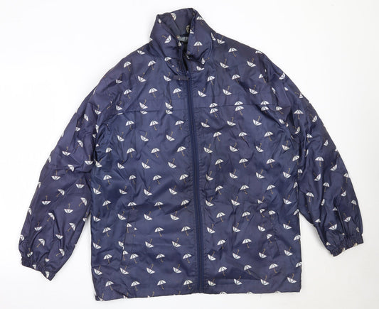 Dunnes Stores Womens Blue   Rain Coat Coat Size M  Zip