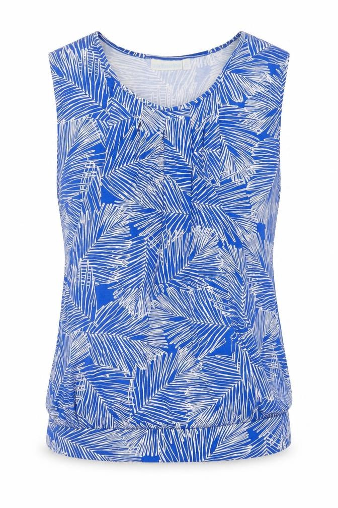 JoJo Maman Bébé Womens Blue  Viscose Basic Tank Size L Round Neck