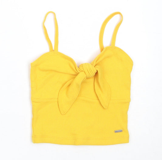 Hollister Womens Yellow  Cotton Cropped Tank Size XS Sweetheart