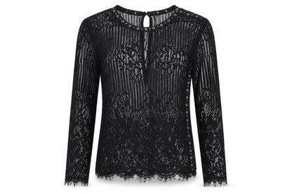 Stradivarius Womens Black  Polyester Basic Blouse Size S Round Neck