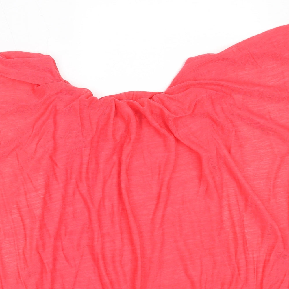 V London Womens Red  Viscose Basic Blouse Size M Round Neck