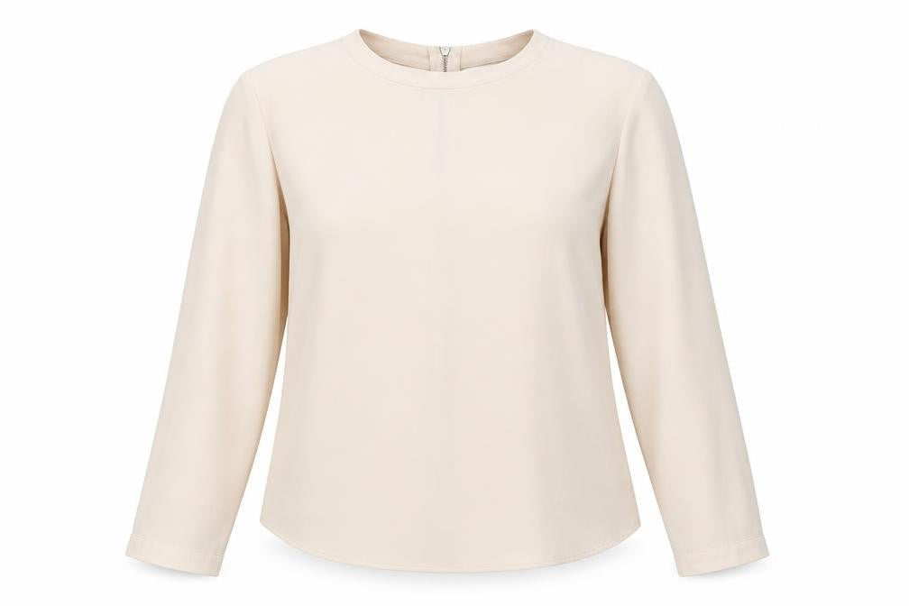 Atmosphere Womens Beige  Polyester Basic Blouse Size 10 Round Neck