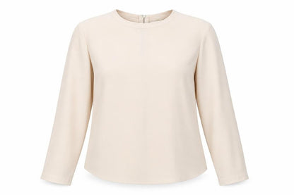 Atmosphere Womens Beige  Polyester Basic Blouse Size 10 Round Neck