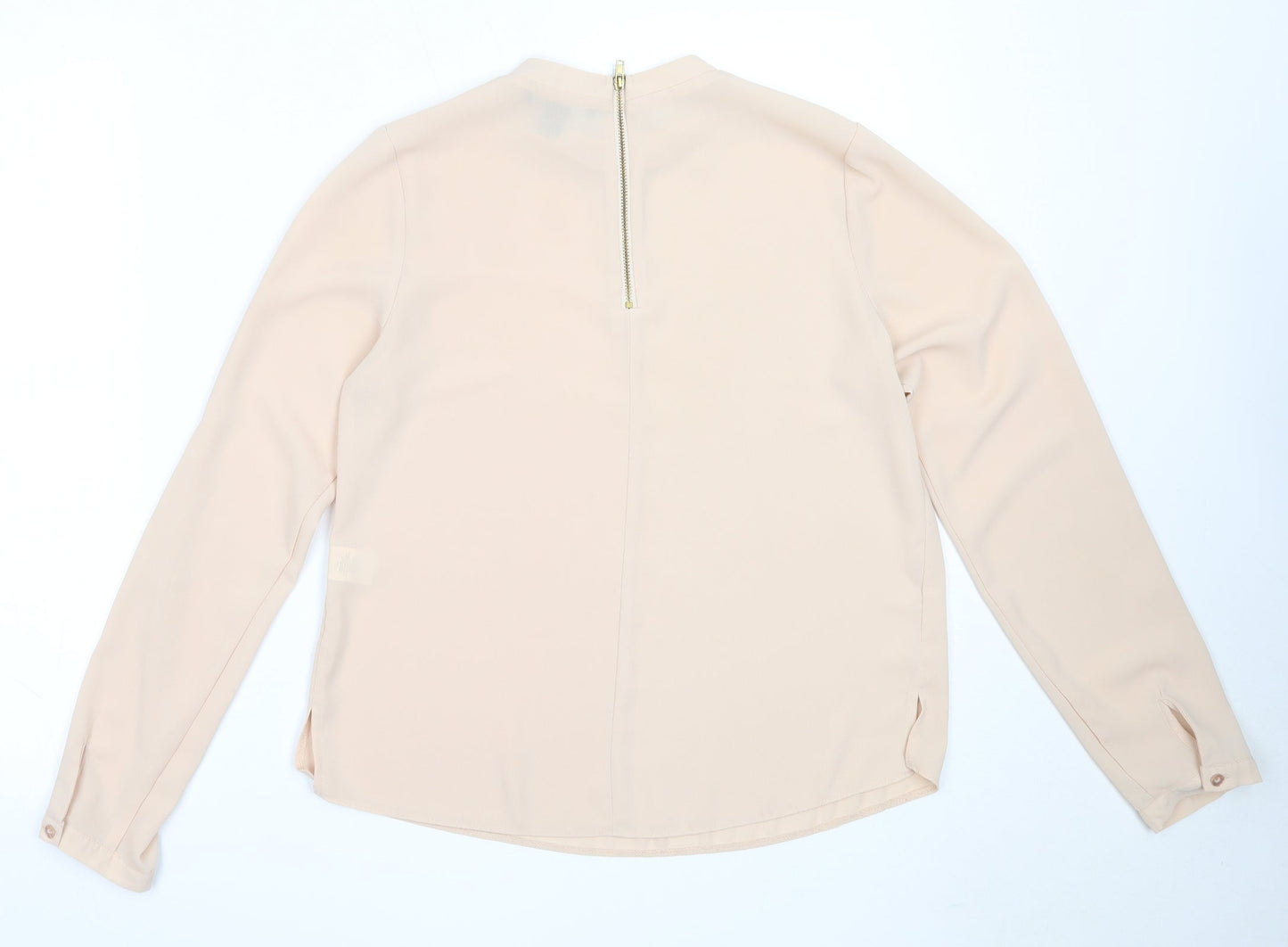 Atmosphere Womens Beige  Polyester Basic Blouse Size 10 Round Neck