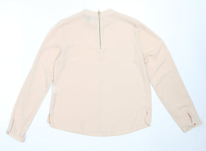 Atmosphere Womens Beige  Polyester Basic Blouse Size 10 Round Neck