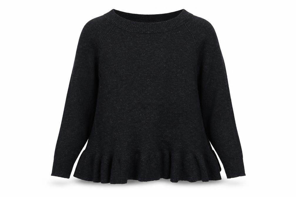 Topshop Womens Black Round Neck  Viscose Pullover Jumper Size 6