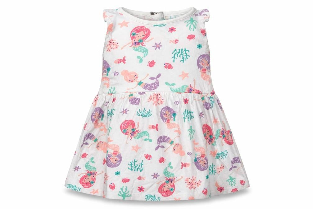 Evie Angel Girls White  Cotton Fit & Flare  Size 2-3 Years  Round Neck