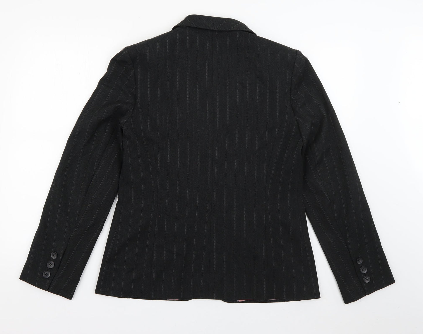 Autonomy Womens Grey Striped Polyester Jacket Blazer Size 12