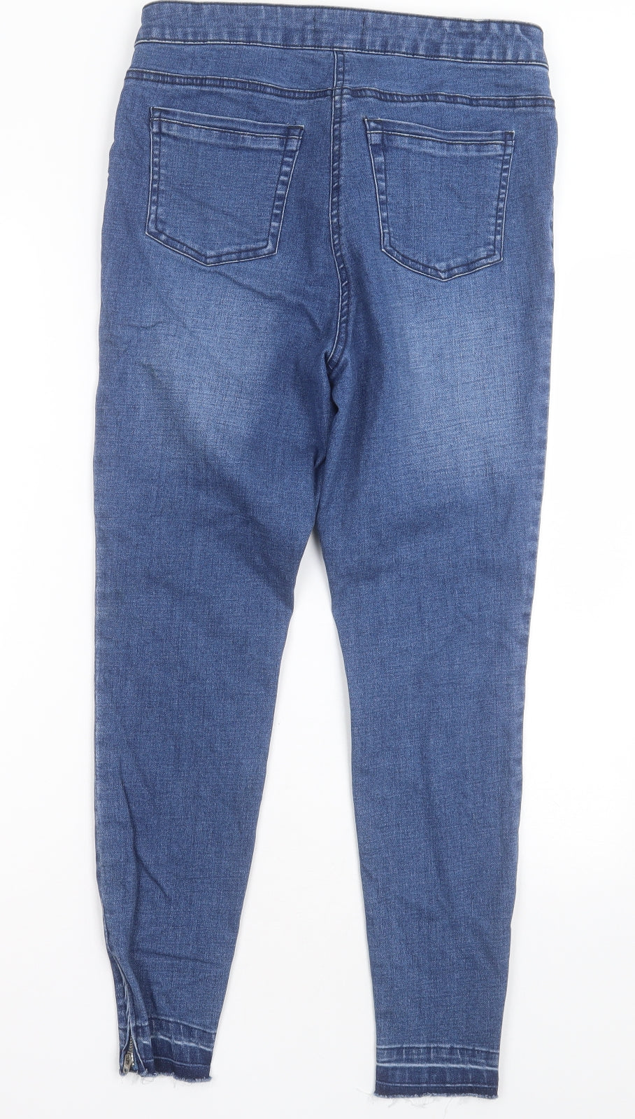 Matalan Womens Blue  Cotton Skinny Jeans Size 12 L27 in Regular Button