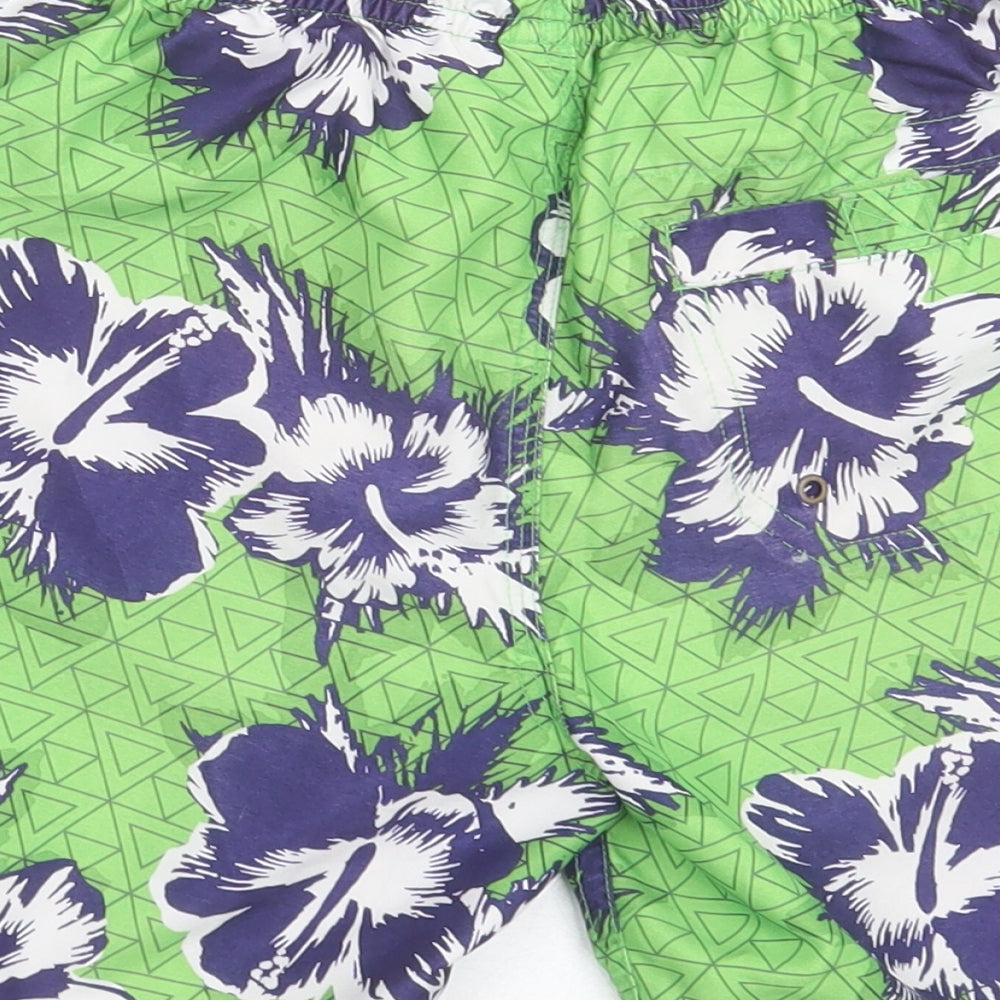NEXT Boys Green Floral Polyester Sweat Shorts Size 8 Years  Regular Tie