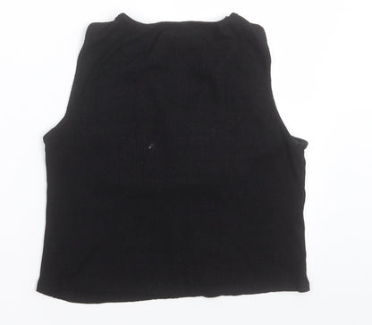 Preloved Atmosphere Womens Black  Viscose Cropped Tank Size 14 V-Neck - Back