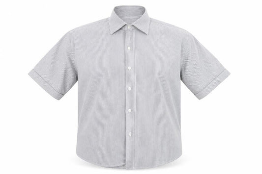 Giorgio Mens White Check Polyester  Button-Up Size M Collared Button