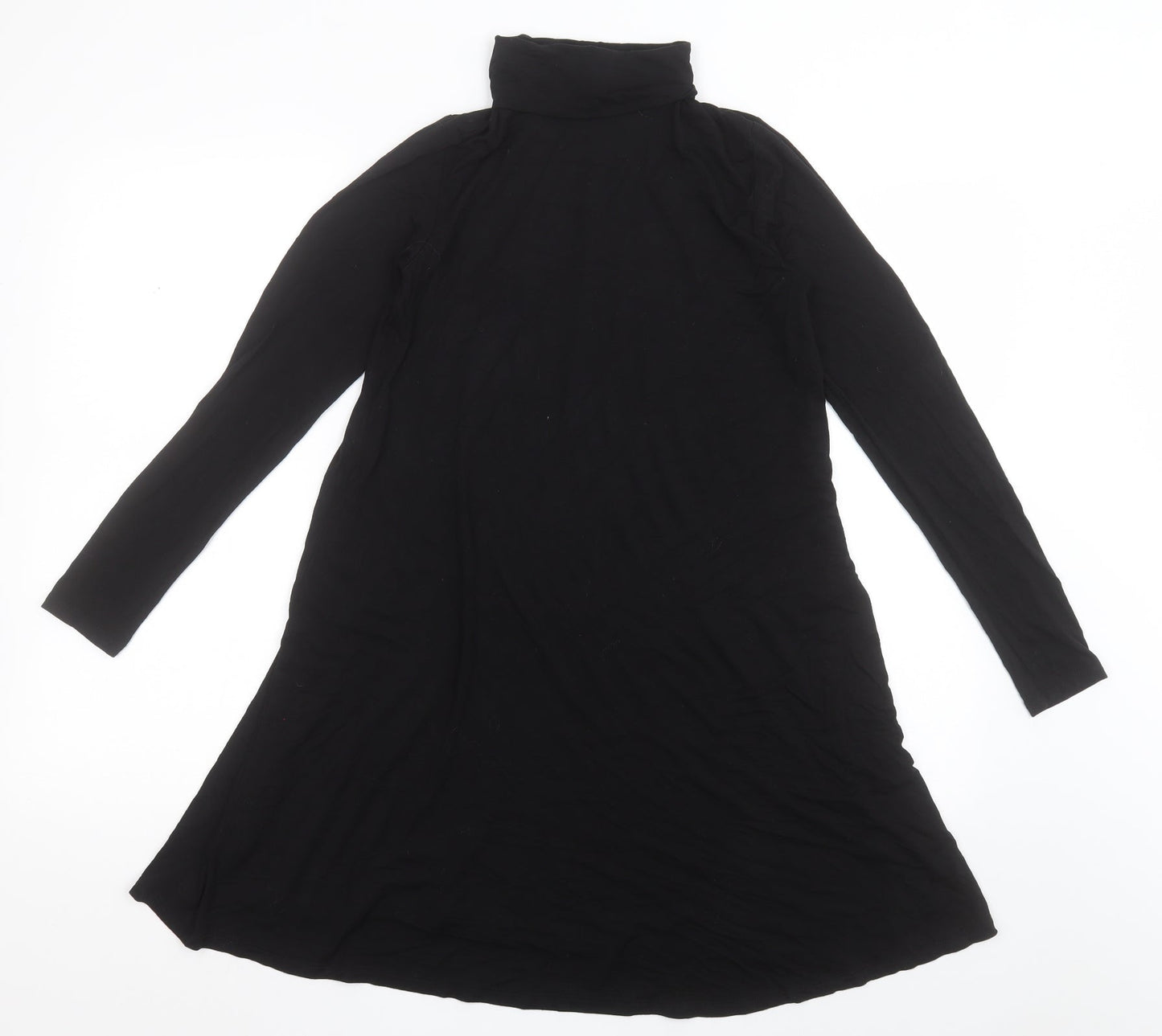 Very Womens Black  Viscose A-Line  Size 8  Roll Neck Pullover