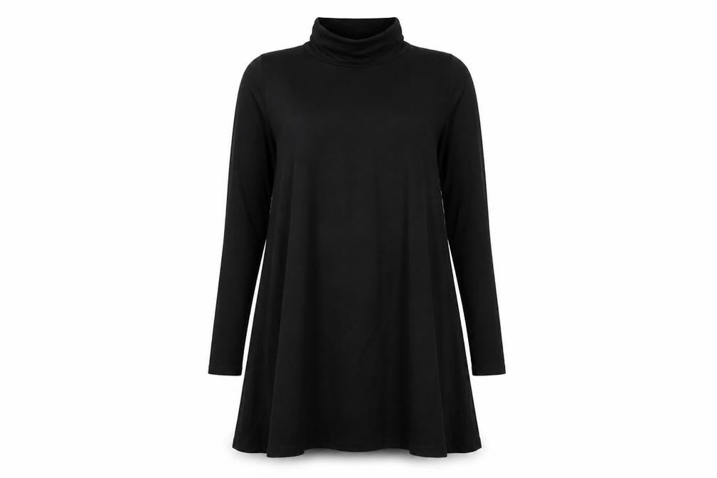 Very Womens Black  Viscose A-Line  Size 8  Roll Neck Pullover