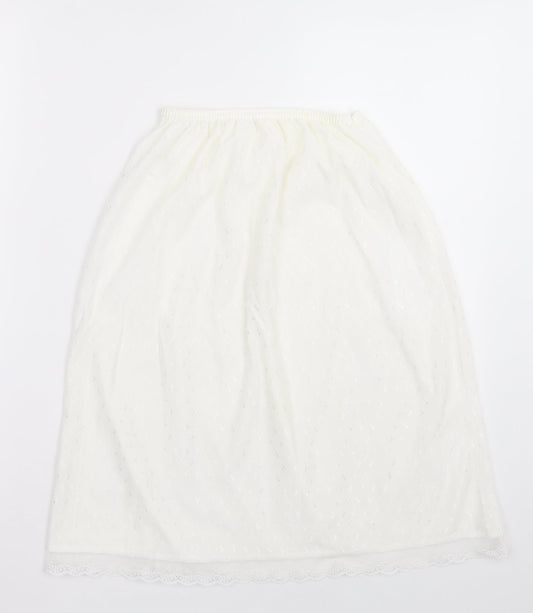 myton Womens White Geometric Nylon A-Line Skirt Size S