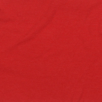 PINK Womens Red Crew Neck  Polyester Pullover Jumper Size L