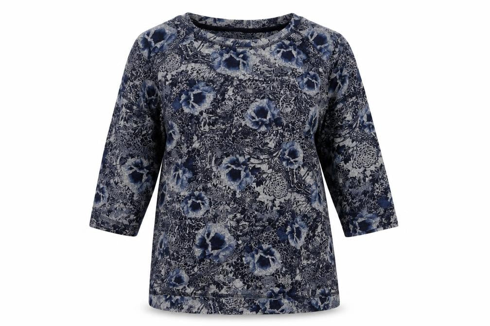 Marks & Spencer Womens Black Crew Neck Floral Polyester Pullover Jumper Size 14
