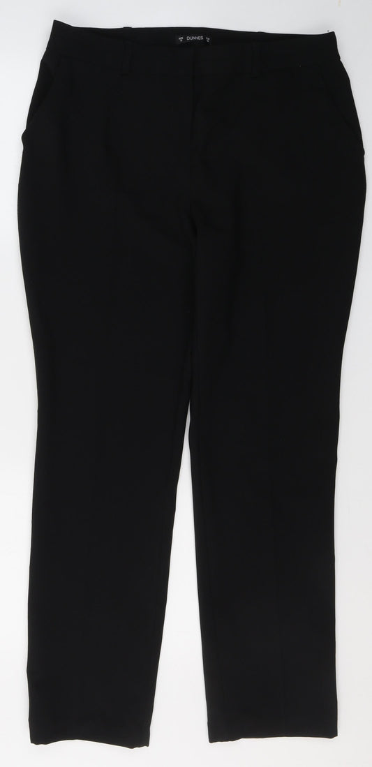 Dunnes Stores Womens Black  Polyester Trousers  Size 12 L29 in Regular