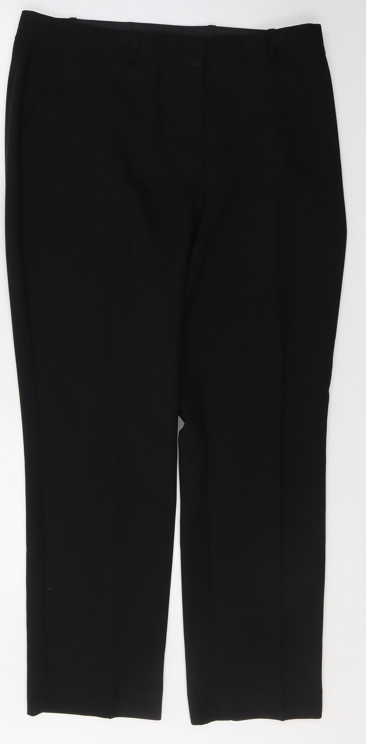 Dunnes Stores Womens Black  Polyester Trousers  Size 14 L29 in Regular