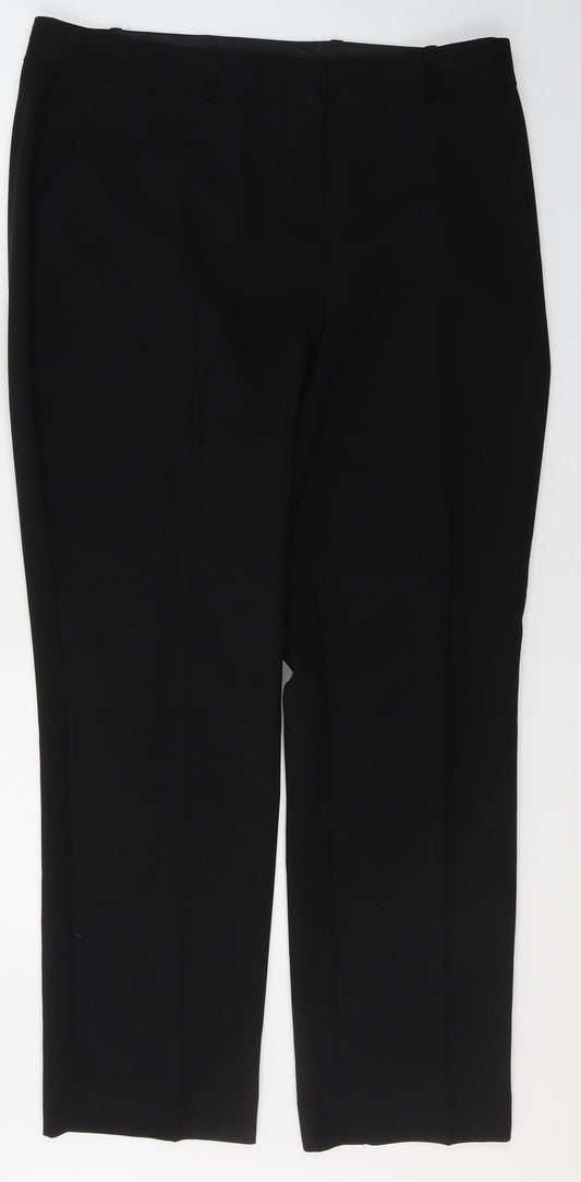 Dunnes Stores Womens Black  Polyester Trousers  Size 14 L29 in Regular
