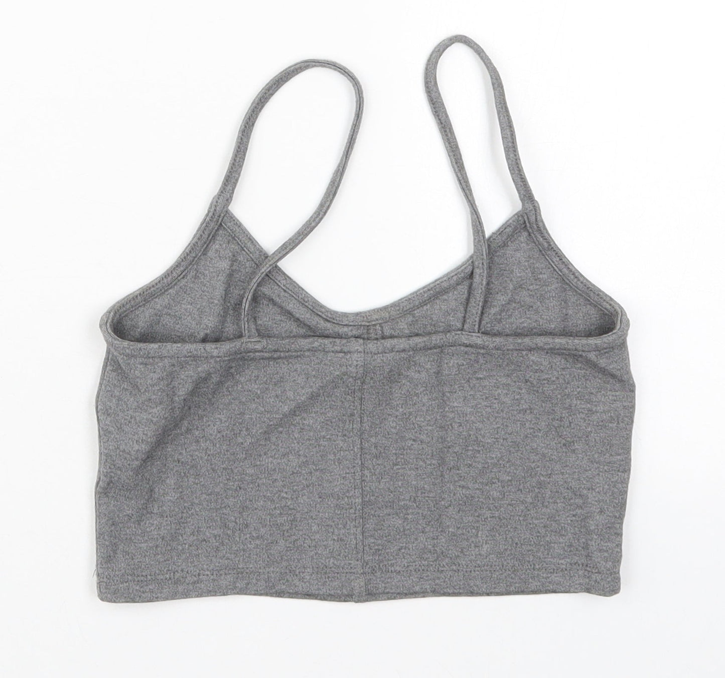 Topshop Womens Grey  Viscose Cropped Tank Size 8 V-Neck