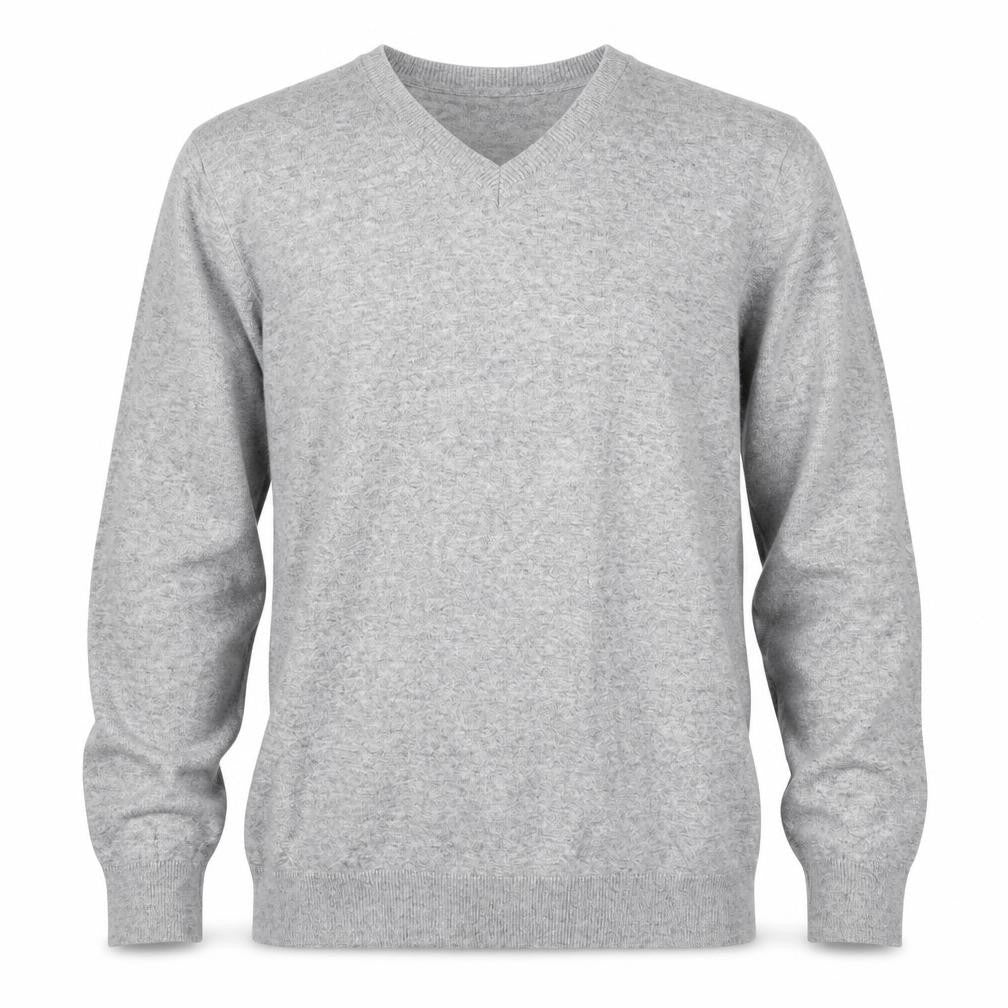 NEXT Mens Grey V-Neck  Cotton Pullover Jumper Size S