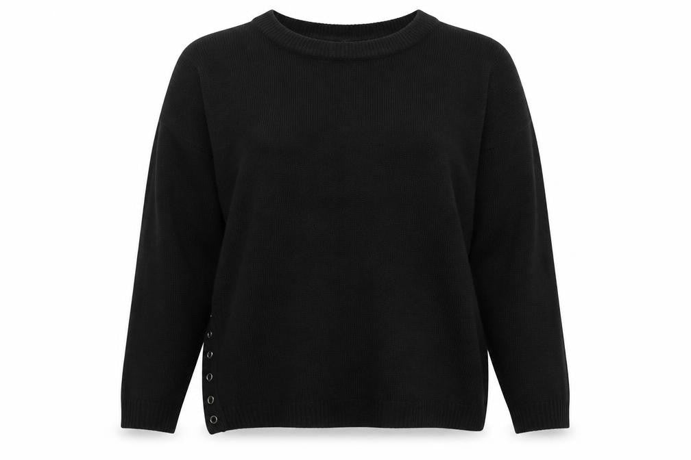Capsule Womens Black Round Neck Acrylic Pullover Jumper Size 12