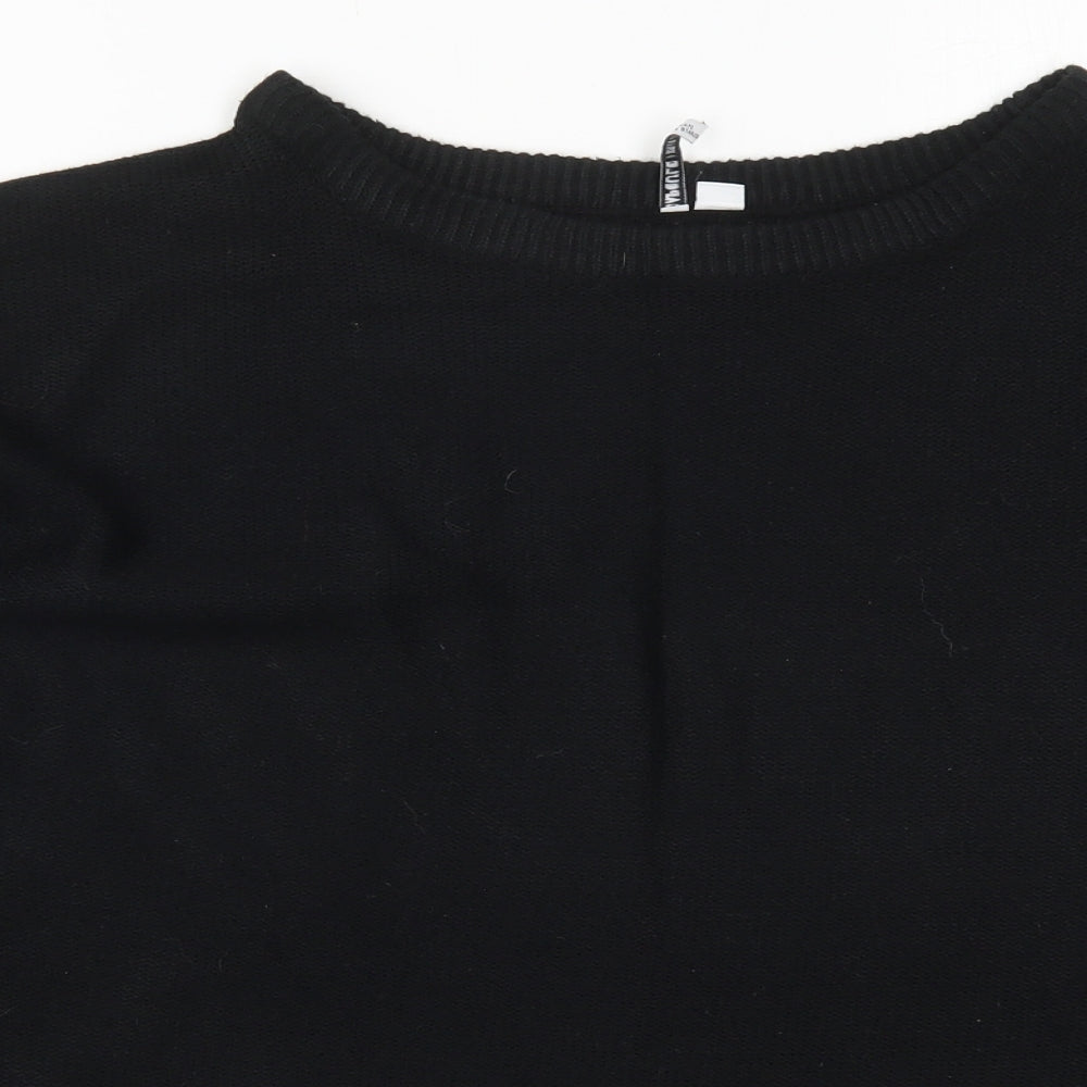 Capsule Womens Black Round Neck  Acrylic Pullover Jumper Size 12