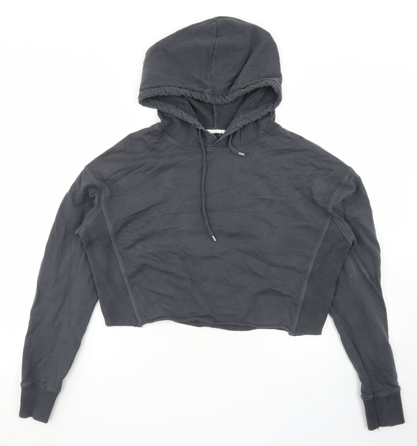 Primark Womens Grey  Cotton Pullover Hoodie Size S   - Cropped