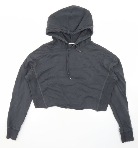 Primark Womens Grey  Cotton Pullover Hoodie Size S   - Cropped