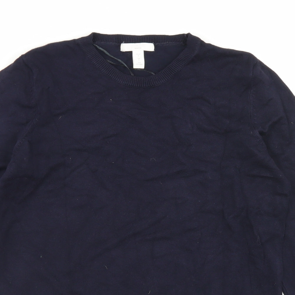 H&M Womens Blue Crew Neck  Viscose Pullover Jumper Size S