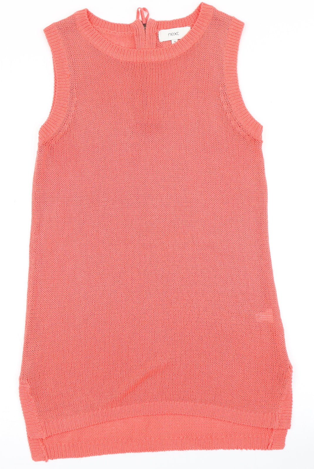NEXT Womens Orange  Polyester Basic T-Shirt Size 10 Round Neck