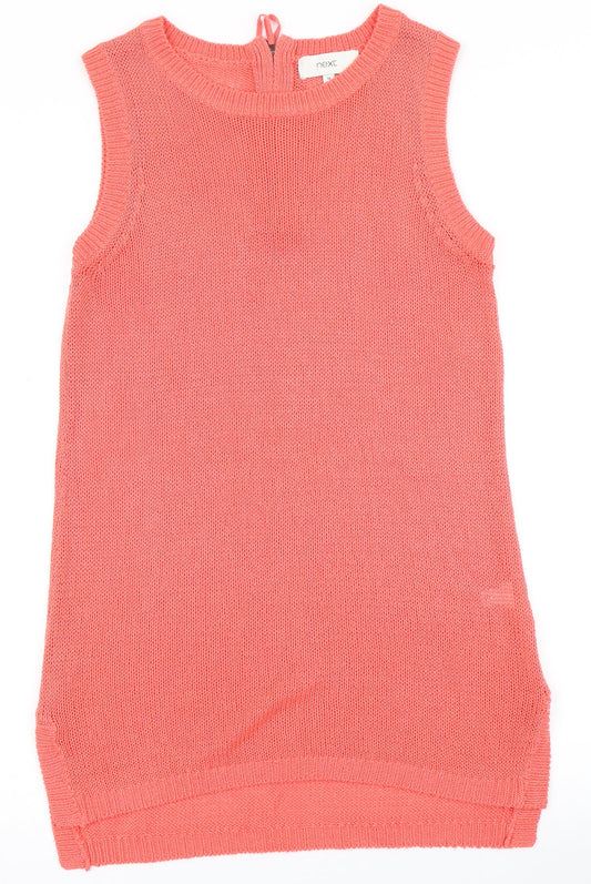NEXT Womens Orange  Polyester Basic T-Shirt Size 10 Round Neck