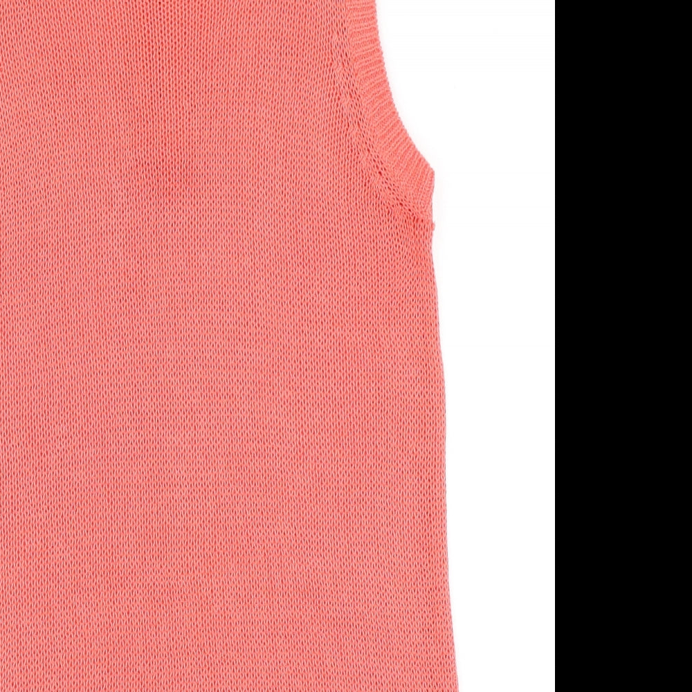 NEXT Womens Orange  Polyester Basic T-Shirt Size 10 Round Neck
