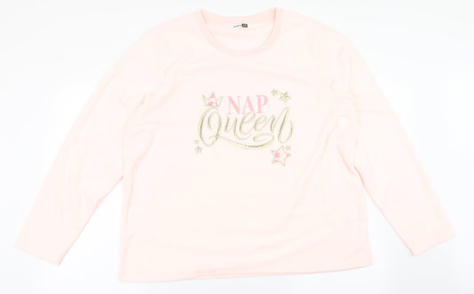 Pep&Co Womens Pink Solid Polyester Top Pyjama Top Size 16   - Nap Queen