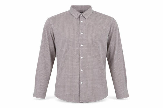 Primark Mens Red Check Polyester  Button-Up Size 16 Collared Button