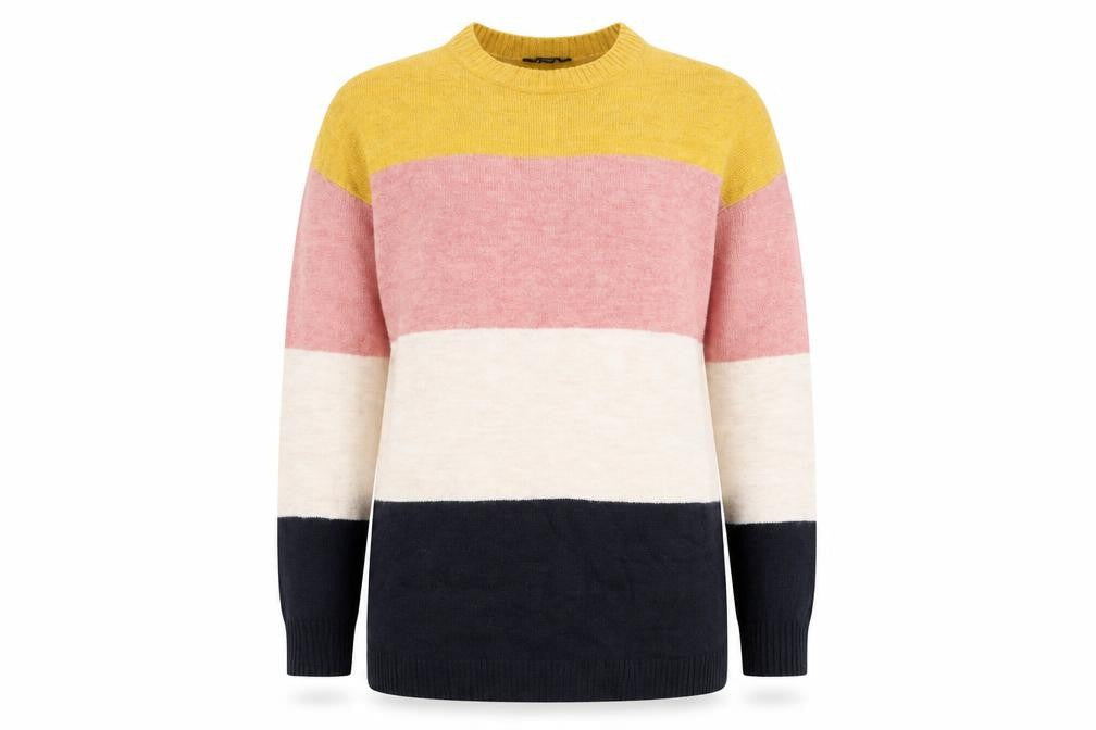 Preworn  Womens Multicoloured Round Neck  Acrylic Pullover Jumper Size 12