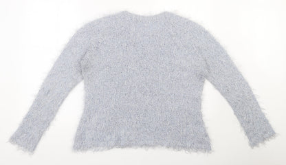 Preloved Peacocks  Womens Blue Round Neck  Polyester Pullover Jumper Size L - Back