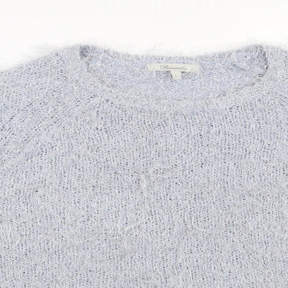 Preloved Peacocks  Womens Blue Round Neck  Polyester Pullover Jumper Size L - Detail