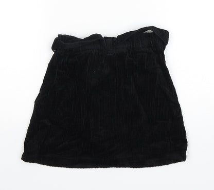 Next Girls Black  Cotton A-Line Skirt Size 9 Years  Regular Button