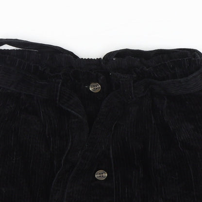 Next Girls Black  Cotton A-Line Skirt Size 9 Years  Regular Button