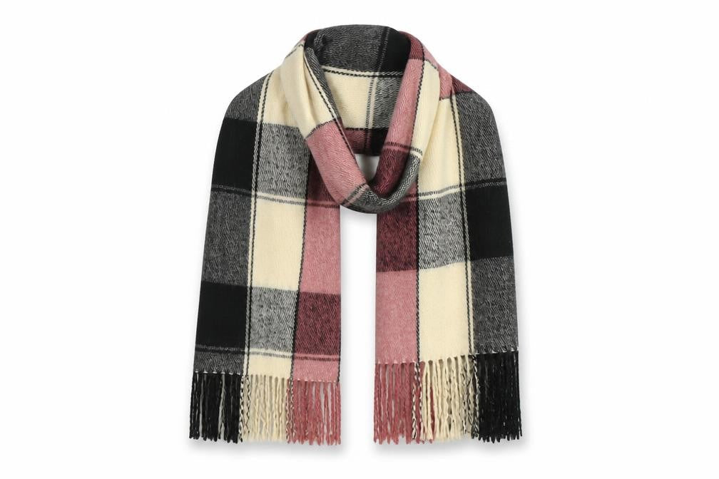 Preworn  Womens Multicoloured Check Acrylic  Shawl/Wrap