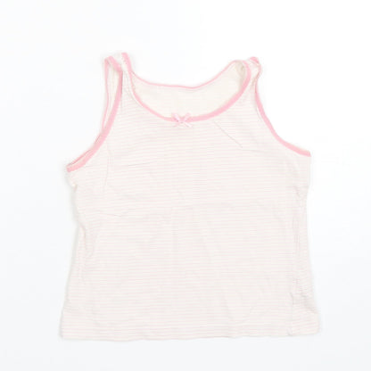 George Girls Multicoloured Striped Cotton Basic Tank Size 7-8 Years Round Neck Pullover