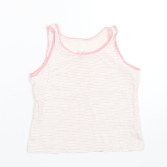 George Girls Multicoloured Striped Cotton Basic Tank Size 7-8 Years Round Neck Pullover