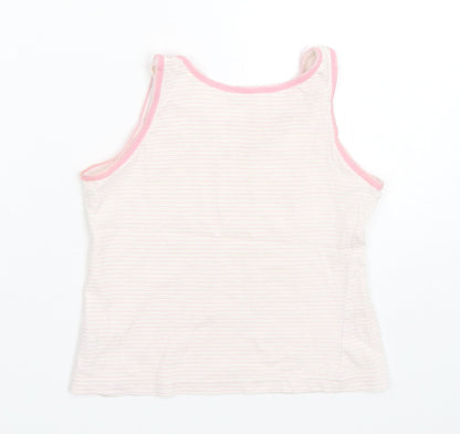 George Girls Multicoloured Striped Cotton Basic Tank Size 7-8 Years Round Neck Pullover