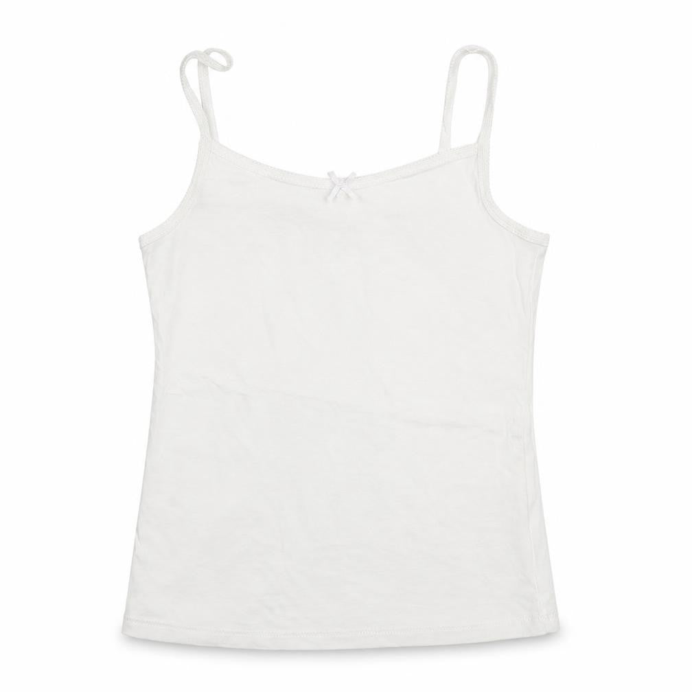 George Girls White  Cotton Camisole Tank Size 7-8 Years Round Neck Pullover