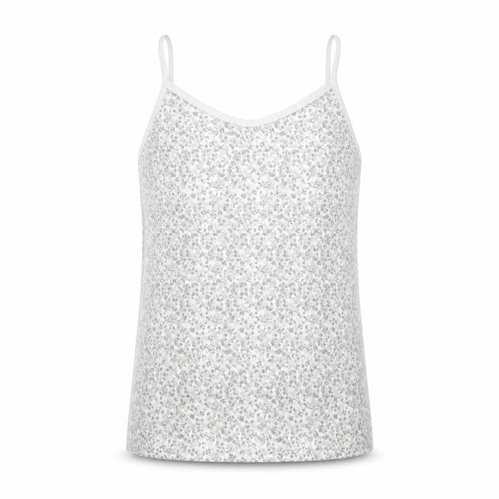 F&F Girls Grey Floral Cotton Camisole Tank Size 7-8 Years Round Neck Pullover